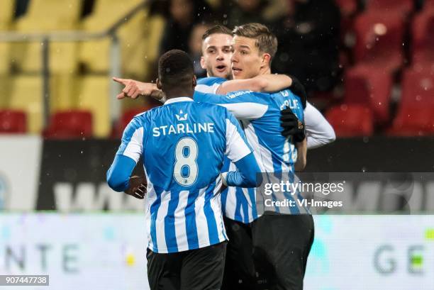 Mart Lieder of FC Eindhoven celebrate his goal during the Jupiler League match between Telstar and FC Eindhoven at the Rabobank IJmond Stadium on...