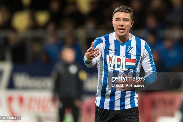 Mart Lieder of FC Eindhoven during the Jupiler League match between Telstar and FC Eindhoven at the Rabobank IJmond Stadium on January 19, 2018 in...