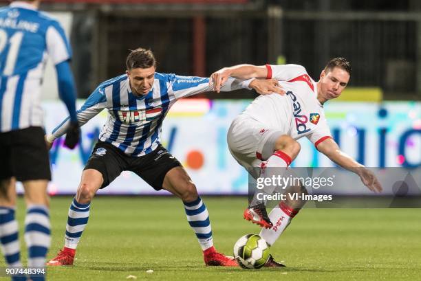 Mart Lieder of FC Eindhoven, Donny van Iperen of Telstar during the Jupiler League match between Telstar and FC Eindhoven at the Rabobank IJmond...