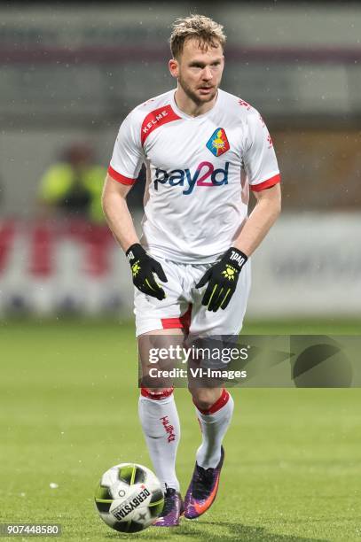 Melvin Platje of Telstar during the Jupiler League match between Telstar and FC Eindhoven at the Rabobank IJmond Stadium on January 19, 2018 in...