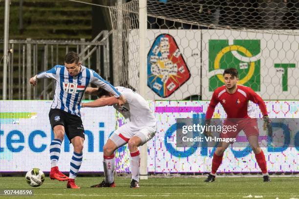 Mart Lieder of FC Eindhoven, Donny van Iperen of Telstar, goalkeeper Rody de Boer of Telstar during the Jupiler League match between Telstar and FC...