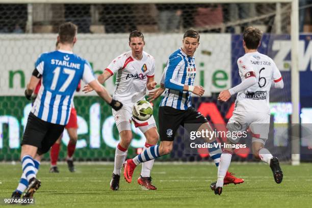 Branco van den Boomen of FC Eindhoven, Donny van Iperen of Telstar, Mart Lieder of FC Eindhoven, Frank Korpershoek of Telstar during the Jupiler...