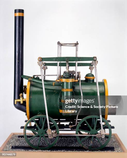 Locomotive by Robert Stephenson and Co, c 1828. Model . This may have been the model sent by Stephenson to Edinburgh in 1828, representing his first...