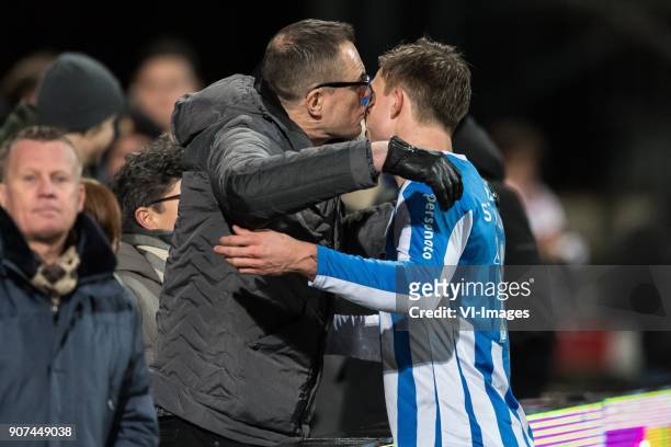 Mart Lieder of FC Eindhoven with relatives during the Jupiler League match between Telstar and FC Eindhoven at the Rabobank IJmond Stadium on January...