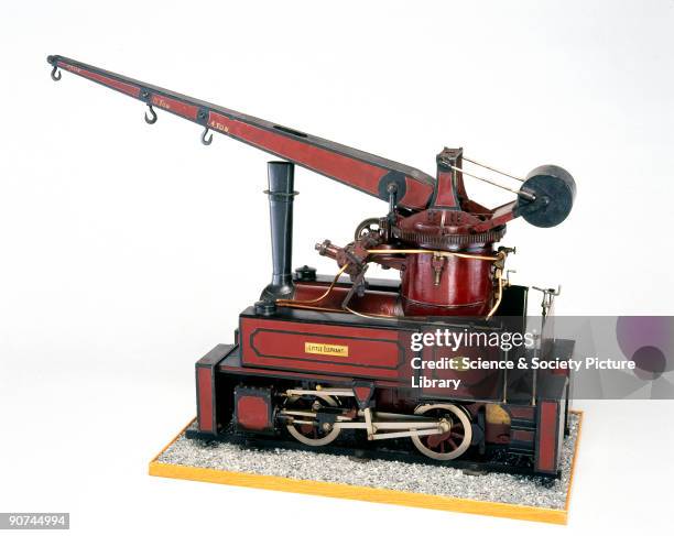 Crane locomotive, c 1896. Model . This represents an 0-4-0 combined crane and small shunting locomotive built by Messrs R & W Hawthorn, Leslie and...