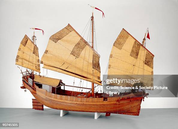 Sea-going junk from Hainan, China, c 1930. Sea-going junk from Hainan, China, c 1930.
