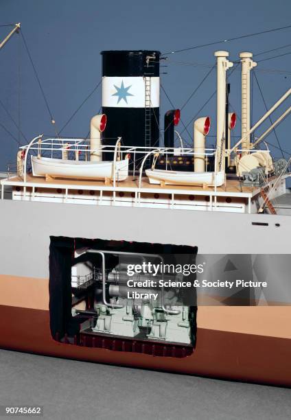 Model . This twin-screw cargo motor ship was an advance on the �Selandia' of 1911, the first ocean-going cargo vessel to be propelled by oil engines....