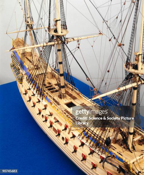 Rigged model . This Swedish 64-gun warship sank on her maiden voyage in 1628, 1500 yards from shore. The cause of her loss was lack of stability,...