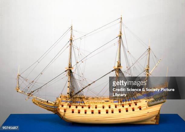 Rigged model . This Swedish 64-gun warship sank on her maiden voyage in 1628, 1500 yards from shore. The cause of her loss was lack of stability,...
