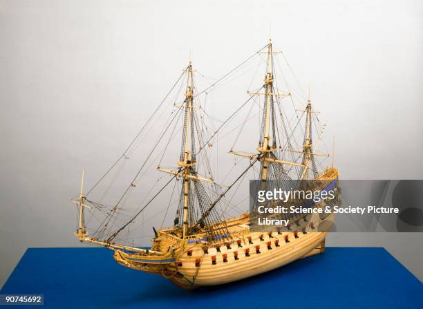 Rigged model . This Swedish 64-gun warship sank on her maiden voyage in 1628, 1500 yards from shore. The cause of her loss was lack of stability,...