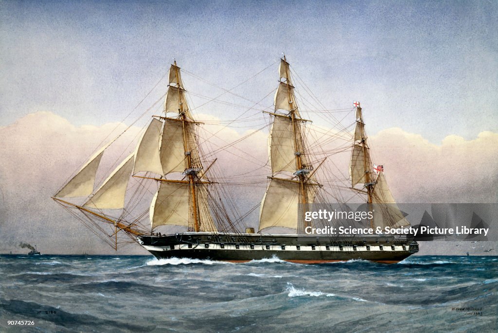HMS Glasgow, steam frigate, 1861.