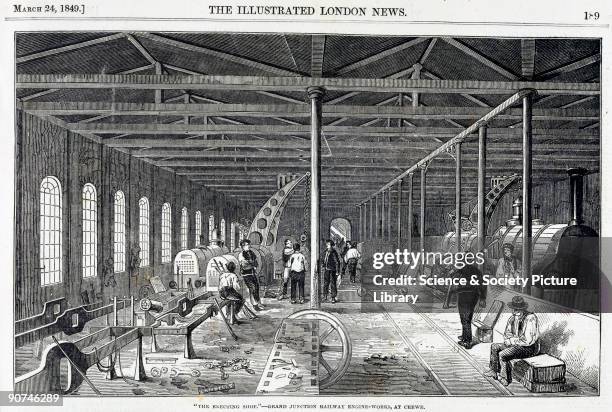 Engraving from the �Illustrated London News�, published on 24 March 1849. The Grand Junction Railway was incorporated in 1833, serving Liverpool,...