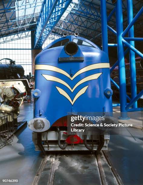 Prototype 'Deltic' diesel locomotive, 1955. This 3,300 hp diesel-electric locomotive was designed and built by the English Electric Co Ltd and...