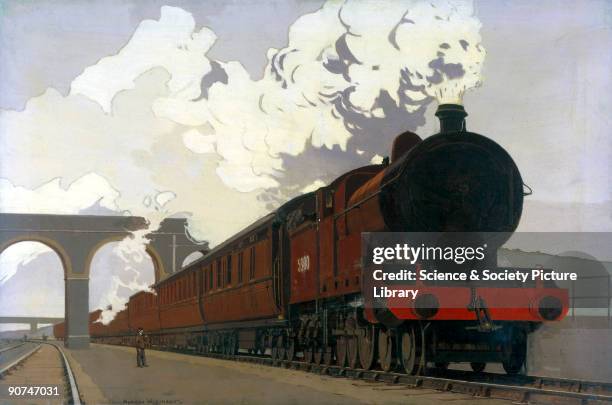 Original oil painting by Norman Wilkinson for a London, Midland & Scottish railway poster. Wilkinson studied art at Portsmouth and Southsea Schools...