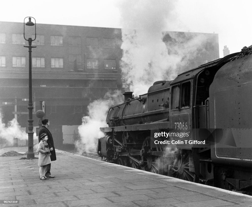 An express leaving Victoria Station, Nottingham, 2 February 1963.