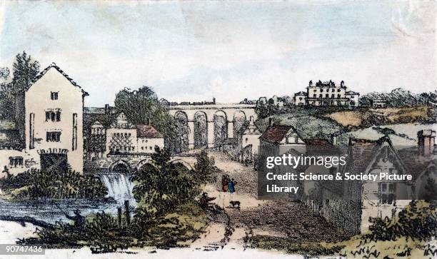 Coloured lithograph by H West. Newton-le-Willows Railway Station was part of the Liverpool & Manchester Railway , the world's first inter-city...