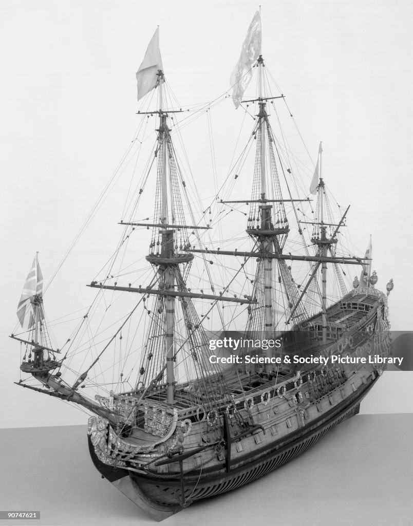 HMS Prince, 1670. Model (scale 1:48). Thi