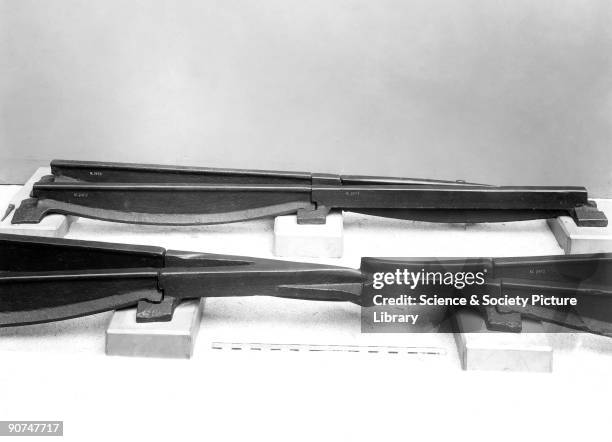 Four lengths of cast iron fish-belly edge rail and one point rail with separate tongue, from the tramway connecting Belvoir Castle and Grantham...