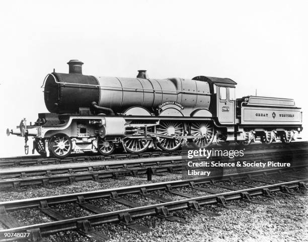 Caerphilly Castle' at Swindon Works, 1 April 1925. Great Western Railway Castle Class 4- 6-0 steam locomotive No 4073. Designed by C B Collett, the...