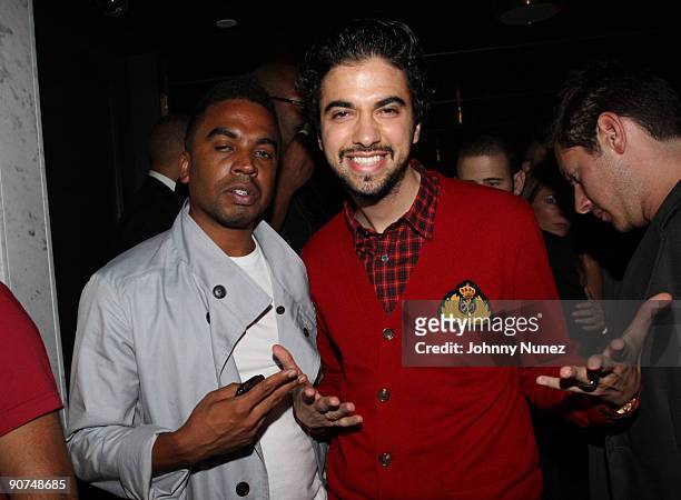 Damon DeGraff and DJ Cassidy attend the Lyor Cohen, Warner Brothers and Atlantic Records VMA after party at Abe & Arthur on September 13, 2009 in New...