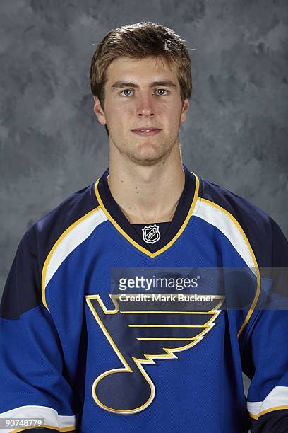 Alex Pietrangelo of the St. Louis Blues poses for his official headshot for the 2009-2010 NHL season.