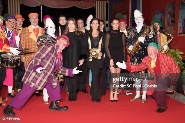 Camille Gottlieb, Princess Stephanie of Monaco and Pauline Ducruet attend the 42nd International Circus Festival in Monte Carlo on January 19, 2018...