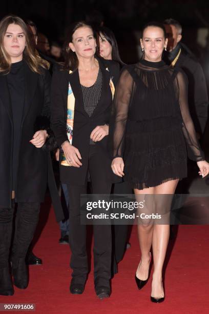 Camille Gottlieb, Princess Stephanie of Monaco and Pauline Ducruet attend the 42nd International Circus Festival in Monte Carlo on January 19, 2018...