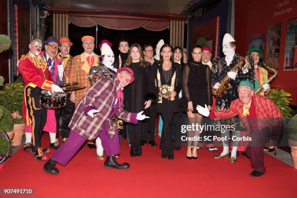 Camille Gottlieb, Princess Stephanie of Monaco and Pauline Ducruet attend the 42nd International Circus Festival in Monte Carlo on January 19, 2018...