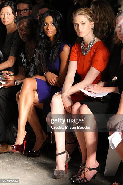 Singer Ciara and Electra Wiederman attend Thakoon Spring 2010 fashion show at Eyebeam on September 14, 2009 in New York, New York.