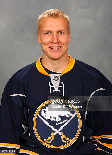 Toni Lydman of the Buffalo Sabres poses for his official headshot for the 2009-2010 NHL season.