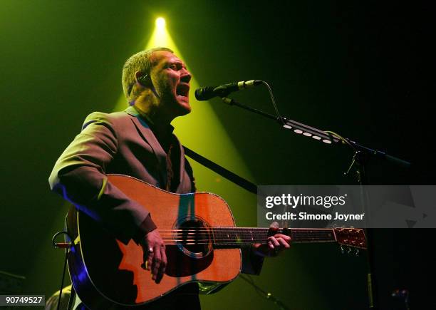 Musician David Gray performs live on stage at The Roundhouse on September 14, 2009 in London, England.