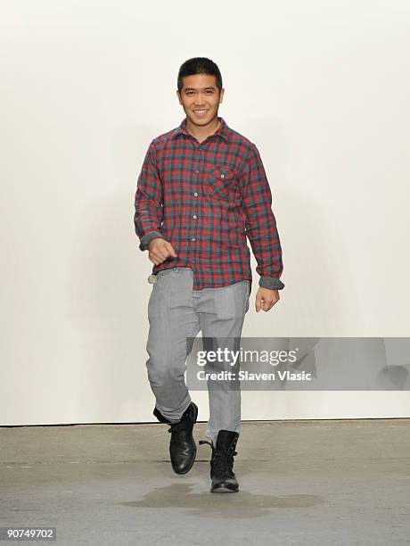 Designer Thakoon Panichgul on the runway at Thakoon Spring 2010 fashion show at Eyebeam on September 14, 2009 in New York, New York.