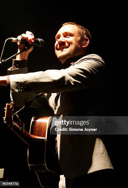 Musician David Gray performs live on stage at The Roundhouse on September 14, 2009 in London, England.