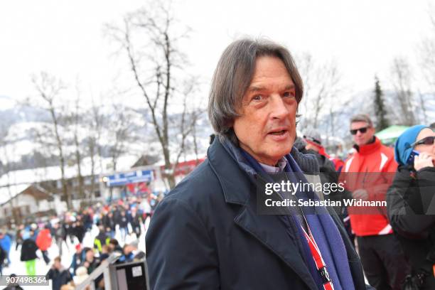 Hans-Wilhelm Mueller-Wohlfahrt attends the Hahnenkamm race on January 20, 2018 in Kitzbuehel, Austria.