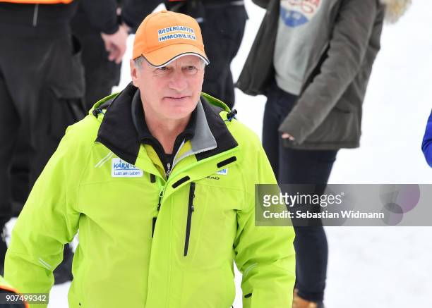 Franz Klammer attends the Hahnenkamm race on January 20, 2018 in Kitzbuehel, Austria.