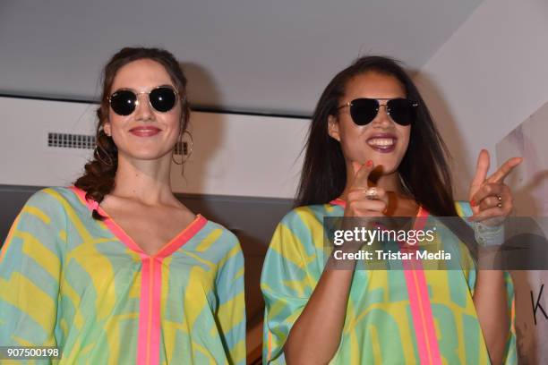 Models walk the runway during KIK/ANN fashion show on the smallest catwalk of the world at Art'Otel Mitte on January 19, 2018 in Berlin, Germany.