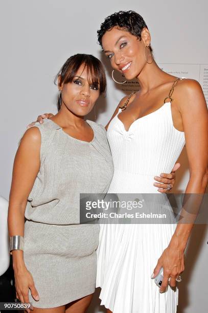 Designer Kai Milla and Nicole Murphy attend the Kai Milla Spring 2010 during Mercedes-Benz Fashion Week at Museum of Art and Design on September 14,...