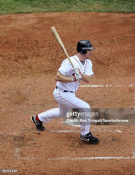 Drew of the Boston Red Sox at bat against the Oakland Athletics at Fenway Park on July 30, 2009 in Boston, Massachusetts The Red Sox defeated the...