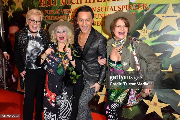 Tanja Schumann, Eva Jacob, Julian F. M. Stoeckel and Franziska Menke during the Public Viewing Of the TV Show 'Ich bin ein Star - Holt mich hier...