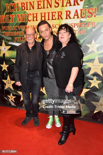 Herbert Koefer, Julian F. M. Stoeckel and Heike Knochee during the Public Viewing Of the TV Show 'Ich bin ein Star - Holt mich hier raus!' on January...