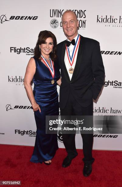 Eren Ozmen and Dr. Thomas Enders attend the 15th Annual Living Legends of Aviation Awards at the Beverly Hilton Hotel on January 19, 2018 in Beverly...