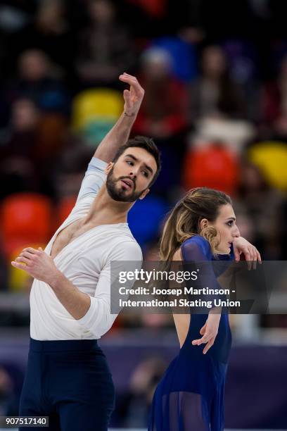 Gabriella Papadakis and Guillaume Cizeron of France compete in the Ice Dance Free Dance during day four of the European Figure Skating Championships...