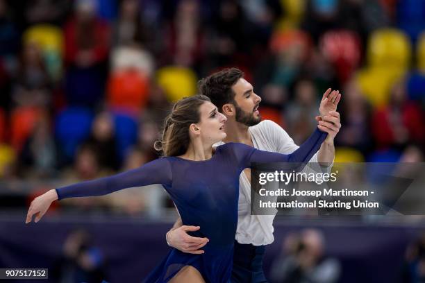 Gabriella Papadakis and Guillaume Cizeron of France compete in the Ice Dance Free Dance during day four of the European Figure Skating Championships...