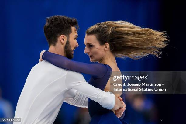 Gabriella Papadakis and Guillaume Cizeron of France compete in the Ice Dance Free Dance during day four of the European Figure Skating Championships...