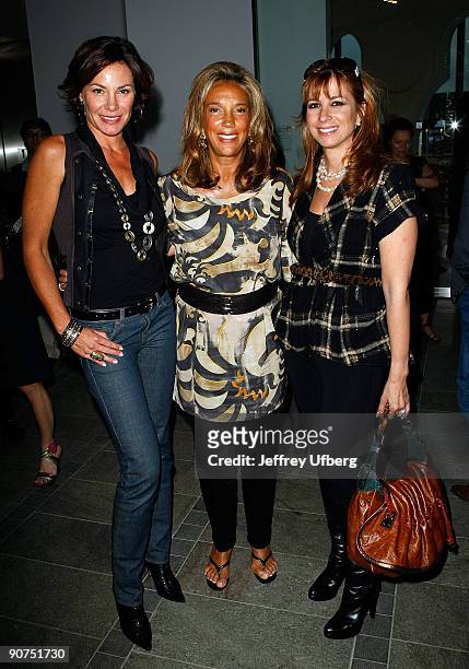 Luann de Lesseps, Denise Rich and Jill Zarin attend Kai Milla Spring 2010 during Mercedes-Benz Fashion Week at the Museum of Art and Design on...