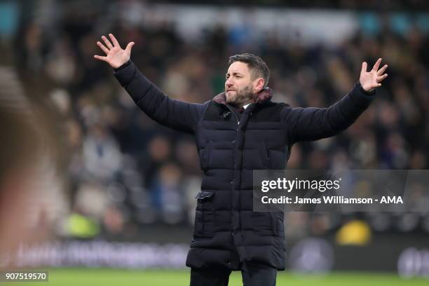 Bristol City manager Lee Johnson during the Sky Bet Championship match between Derby County and Bristol City at iPro Stadium on January 19, 2018 in...