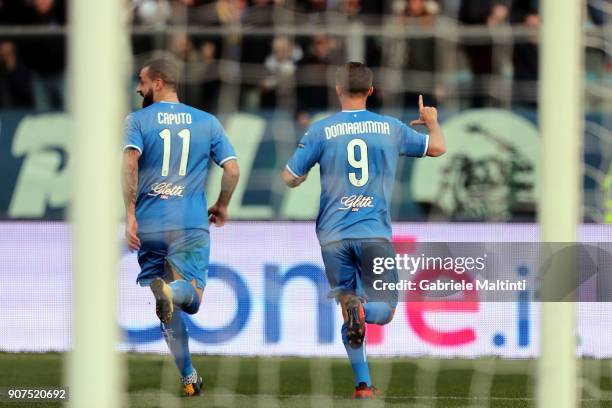 Alfredo Donnarumma of Empoli FC celebrates after scoring a goal during the serie B match between Empoli FC and Ternana Calcio at Stadio Libero...