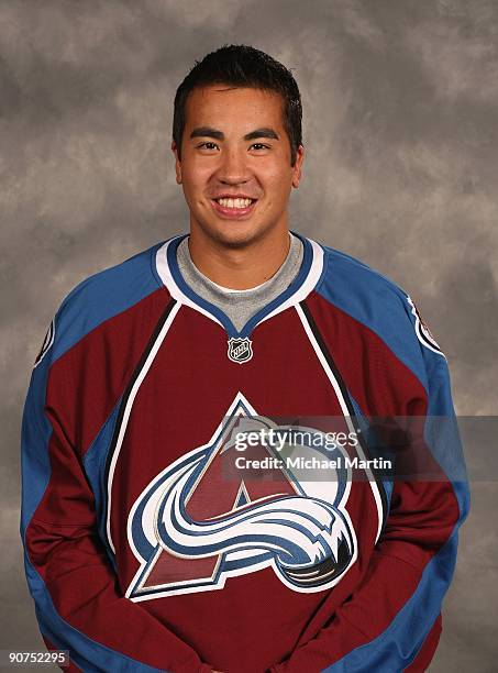 Brandon Yip of the Colorado Avalanche poses for his official headshot for the 2009-2010 NHL season.