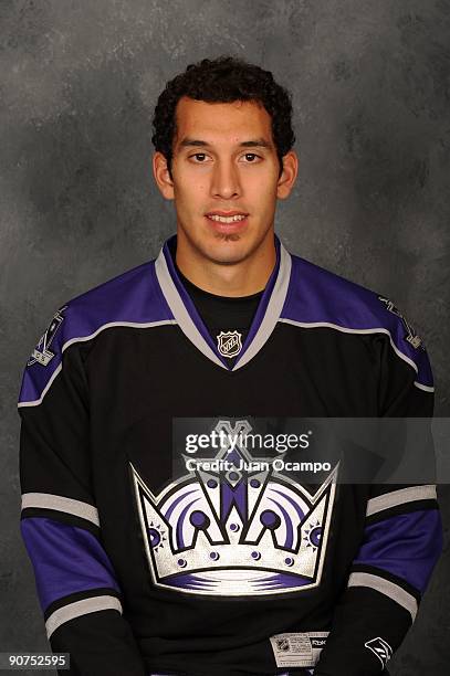 Dwight King of the Los Angeles Kings poses for his official headshot for the 2009-2010 NHL season on September 12, 2009 at the Toyota Sports Center...