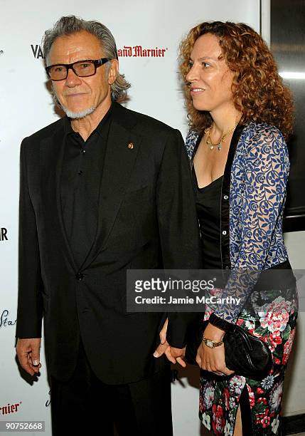 Actor Harvey Keitel and wife Daphna Kastner attend the Premiere of "Bright Star" Presented by Vanity Fair & Apparition at Paris Theatre on September...